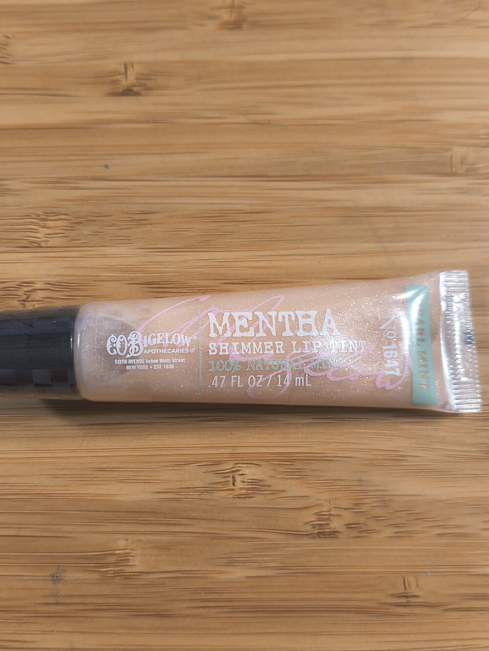 NWT C.O. Bigelow Mentha Shimmer Lip Tint Pearl Mint Sealed